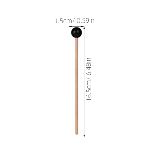 Mazas SUPVOX para steel drum con mango de madera y punta de goma, 2 piezas, 16.5 cm longitud, color negro miniatura 2