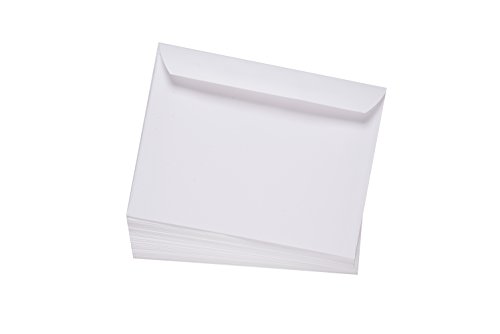 Endoc 6X9 Open Side Envelopes - 50 Pack - White Booklet Gummed Seal Envelope, 24Lb. Heavyweight Paper For Home, Office, Business Or School #TOP2