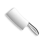 Genérico Cuchillo Macheta Carnicera Profesional, Acero Inoxidable, 29 cm, Mango Ergonómico Antideslizante, para Corte de Carne con Hueso (Macheta + Afilador)