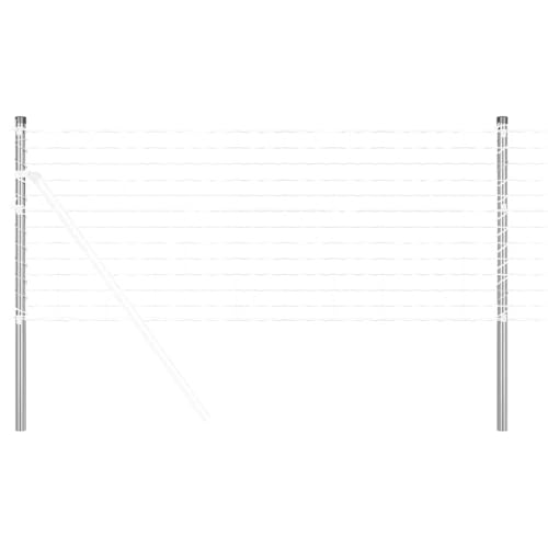 vidaXL Zaunpfosten 12 pcs Silber 120 cm Pulverbeschichteter Stahl, Outdoor Zaunpfosten, Gartenbegrenzung für sicheren Gartenbereich, langlebige Trennung und Landschaft