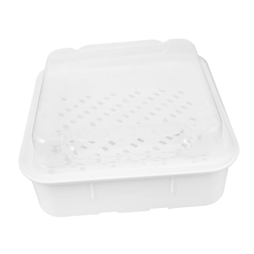 TEMPNAP 電子レンジ対応方形二段蒸し器 蓋付き軽量プラスチック製 耐久性ある蒸し容器 調理に キッチン用野菜や?頭加熱器具