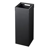 YAMAZAKI Home Tall Slim Trash Can β Modern Square Steel Waste Basket with Handle, Black Metal Trash Can for Kitchen, Bathroom, Or Office, Slim Tall Design - Steel - 7.25 Gallons, 27 Liters