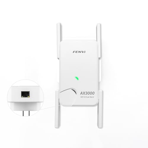 FENVi AX3000 WiFi 6 Extender Wireless Gigabit Range Repeater for Home 802.11ax Dual Band WiFi Signal Booster Internet Amplifier Easy to Setup with WiFi 2.4GHz