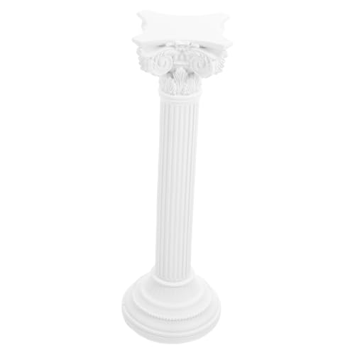 TEHAUX European Style Decorative Roman Column Sculpture Resin Statue Handcrafted Detail Pillar Figurine for Office Desktop Home Garden Decoration