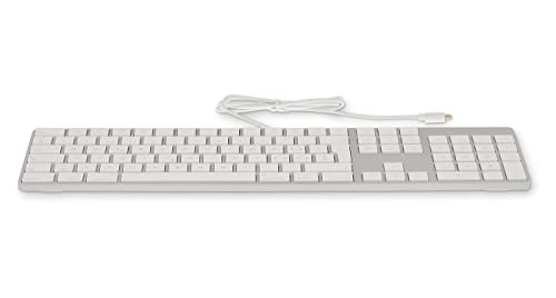 lmp - Clavier Suisse CH (QWERTZ) USB-C avec Clavier numérique, Couverture supérieure en Aluminium et 1 Port USB-C - Argent - Compatible avec Mac et iPad