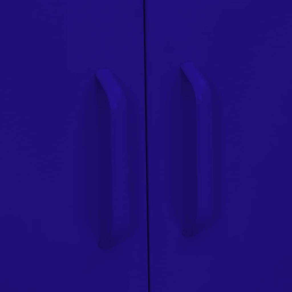Armario de almacenamiento azul marino de acero 80 x 35 x 101,5 cm con 2 puertas, 2 cajones, se puede cerrar para el hogar, oficina, garaje, taller, sótano para almacenamiento seguro y