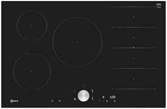 NEFF T68FTV4L0, N 90, Induktionskochfeld, autarkes Glaskeramik-Kochfeld 80 cm breit, Twist Pad, Flex Induction, Home Connect, Smart Hood Automatic, Rahmenlos aufliegend, Schwarz