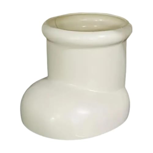 MagiDeal Portalápices único contenedor de brochas de maquillaje MESA CENTRO de MESA ornamento flores florero bota lindo florero para comedor, Beige