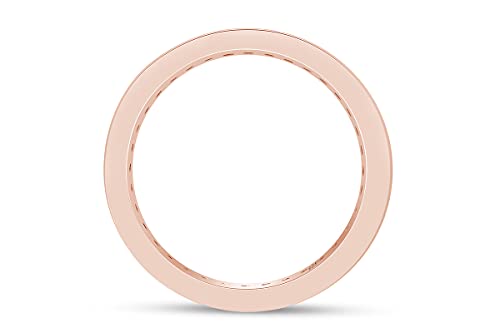 AFFY Round Shape Simulated CZ Full Eternity Band Ring in 14K Rose Gold Over Sterling Silver4