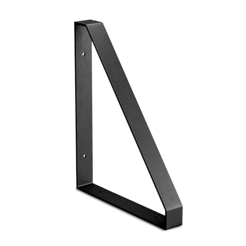 Amig - Soporte Triangular para Estantes Industriales - 211 x 261 x 30 mm - Acero Negro Mate - Soporte Estantería Pared - Diseño Funcional y Resistente - Ideal para Estanterías de Pared