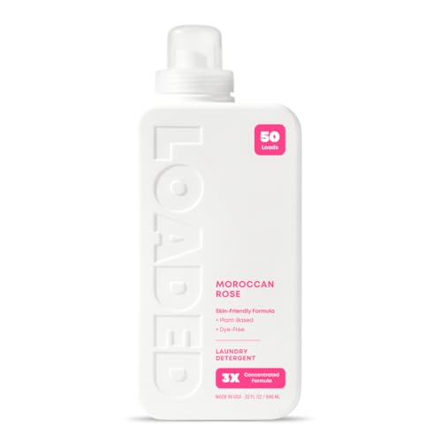 Loaded Laundry Detergent Luxury Cologne Scented | 50 Loads | Rose Petals & Peony | Skin-Friendly & Plant-Based | Made in USA | 32 oz