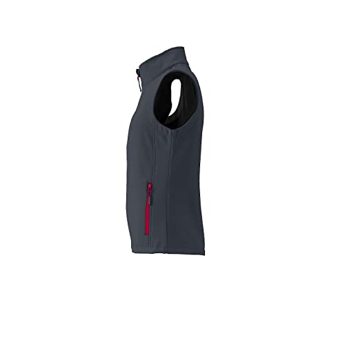 Softshell-Weste für Damen von James & Nicholson in Iron-Grey/Red