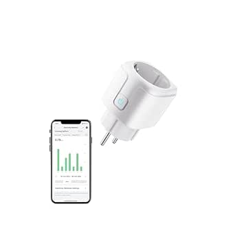 Jinvoo Smart Steckdose, WLAN Steckdose mit Strommessung, WiFi Smart Home, kompatibel mit Alexa und Google, steuerbar via Smart Life App, kein Hub erforderlich