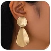 Gold Earrings for Women Geometric Chunky Dangle Earring Trendy Silver Statement Modern Jewelry