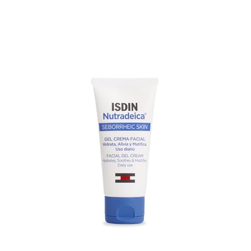 Isdin Gel-Crema Facial Indicado Para El Tratamiento Del Exceso De Sebo, Descamación, Picor Y Eritema De La Piel Seborreica Facial, 50 Ml Paquete De 1
