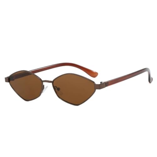 Lunettes de soleil polygonales pour femmes style vintage métal diamant UV400
