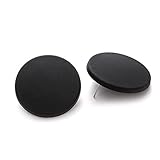 Winssigma Button Earrings, Large Round Acrylic Stud Earrings for Women(Black)