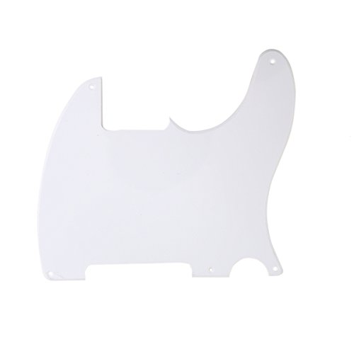 Musiclily 5 Hole Esquire Pickguard Tele Pick Guard Blank Custom for Fender USA/Mexican Telecaster Modern Style,1ply White