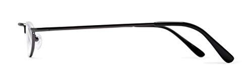 Readers.com Reading Glasses: The Lynwood Reader, Metal Round Style for Men and Women - Grey, 2.00