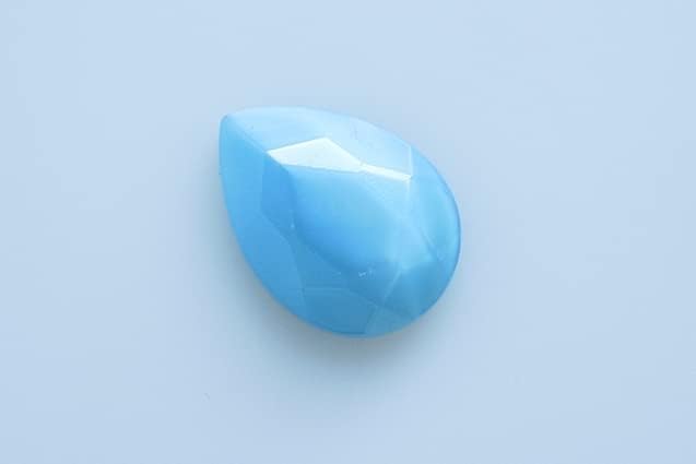 2pcs Crystal Glass Gemstone Drop 18 x 13 mm, Turquise (64000), Bohemia Crystal Glass, Czechia 2230