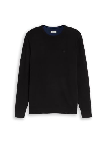TOM TAILOR Herren 1012819 Basic Strickpullover Mit Crewneck, 29999 - Black, S EU – Ansicht 6