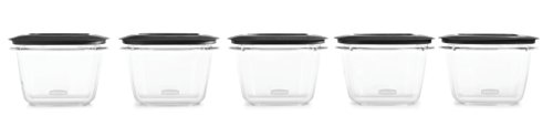 Rubbermaid Premier Food Storage Container, 7 Cup, 5-Pack, Grey