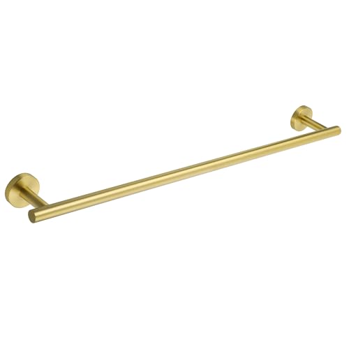 Image of SAYAYO Towel Rail Wall Mounted Bathroom Hand Towel Holder Brushed Gold 60CM/24-Inch SUS304 Stainless Steel Heavy Duty for Kitchen, Round Style
