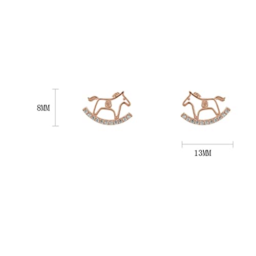 Pendientes de Plata 925 con diseño de Caballo de Troya y acabado de alta gama para fiesta 3