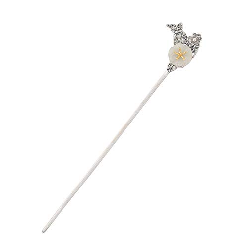 Épingle à cheveux chinoise en argent 925 anti-glisse pour fixer les chignons longs