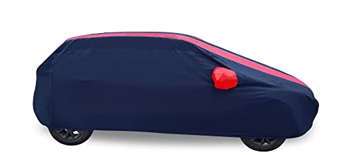 Image of Auto Hub Car Cover Compatible with Maruti Brezza (Model-2022-Till Date) with Mirror Pocket, Weather Proof, Triple Stitched, Brezza Car Cover- Navy-Red