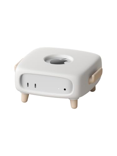 Hagibis Funda protectora de silicona para Mac Mini M4 / M4 Pro 2024, funda protectora suave, soporte de soporte, a prueba de golpes, antiarañazos, a prueba de polvo, soporte de escritorio lindo