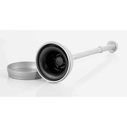 Mdesign Plastic Modern Compact Toilet Plunger And Toilet Bowl Brush For Bathroom Storage Organization - Sturdy, Heavy Duty, Deep Cleaning Accessories - Hyde Collection - Set Of 2 - Silver #TOP6