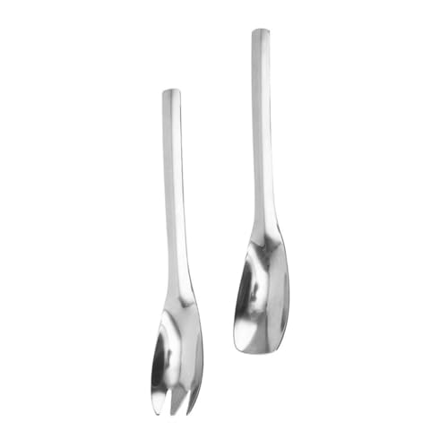 VERDANVERSE Posate per Insalata da Cucina di Utensili per Servire Frutta e Insalate Cucchiai-forchetta in Acciaio per Buffet e Antipasti