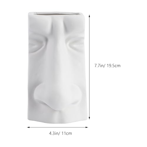 Vase en céramique blanc visage haut de gamme style moderne - 6