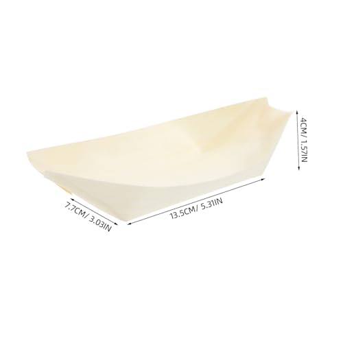 Bandejas de comida desechables de madera PRETYZOOM tipo barco 3