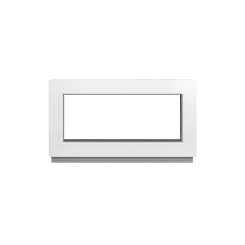 Framex Finestra per cantina – Vetro fisso (Fib) Bianco 110 x 60 cm 2 scomparti 32 mm (4/24/4) Finestra da giardino/finestra in plastica larghezza x altezza 1100 x 600 mm