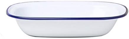 Enamel Plate Round Pie Dish Tray Enamel Plate Mixing Serving Casserol (Plate - 24cm)