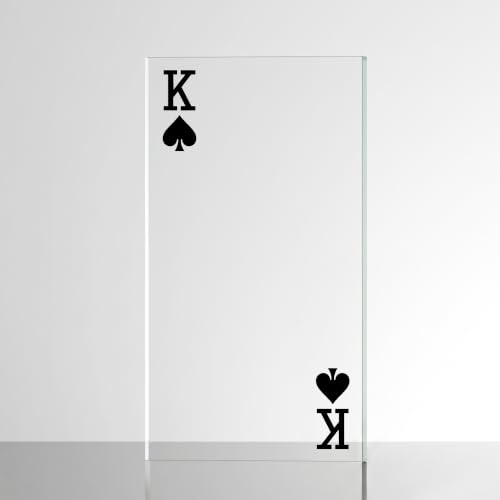 Image of Sticker for Glass & Mirrors| Minimal Vinyl Decal for Bedroom Bathroom & Cafe | Self-Adhesive Waterproof Quote Aesthetic Mirror Sticker | No Mirror Included (King of Spades, Large, Matt Black)