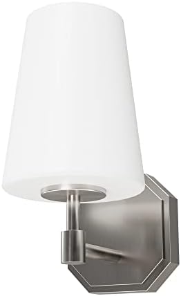 Hunter - Nolita 1-light Brushed Nickel, Small Sconce Light, Dimmable, Modern Style, for Bedrooms, Kitchens, Foyers, Bathrooms - 19889