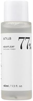 Anua Heartleaf 77% Soothing Toner Mini I pH 5.5 Trouble Care, Calming Skin, Refreshing, Hydrating, Purifying, Cruelty Free, Vegan, Travel Essentials, Gift, Korean Skin Care, (40ml / 1.3 fl.oz.)