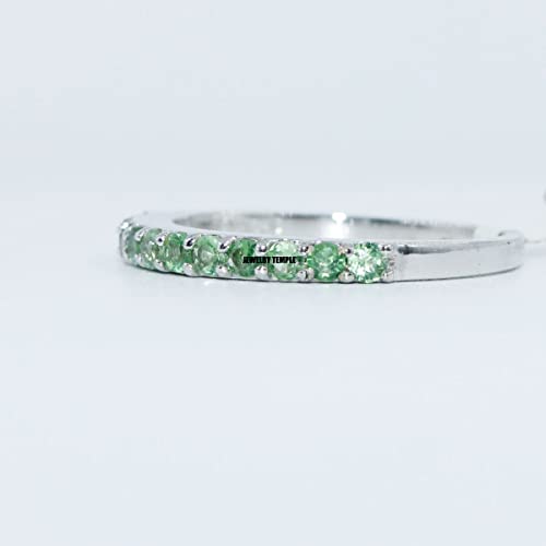 Natural Tsavorite Gemstone/Cocktail Rings For Woman/Romantic Designer's Band / 2 Mm/Statement Ring Green Garnet For Girls (9) #TOP5