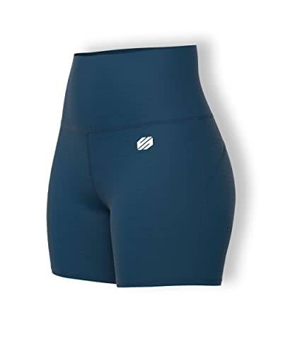 Image of Sfytt Women's 6 inch High Waist Biker Shorts - Workout Yoga Running Gym Compression Spandex Booty Shorts - Polyester Exercise