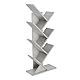 ComfortCove Baum Bücherregal, Schreibtisch Bücherregal, Bodenstehendes Bücherregal, Lagerregal für Wohnzimmer, Heimbüro, Schlafzimmer oder Küche, 7 Regale, Grau