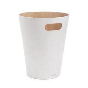 Umbra Woodrow Papierkorb 7,5l Weiss/Natur