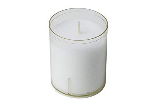 We Can Source It Ltd - 24 Hour Refill/ReLight Candles (Pack of 20) - Unscented, white wax candles with clear plastic outer wrap-around - European Manufactured.