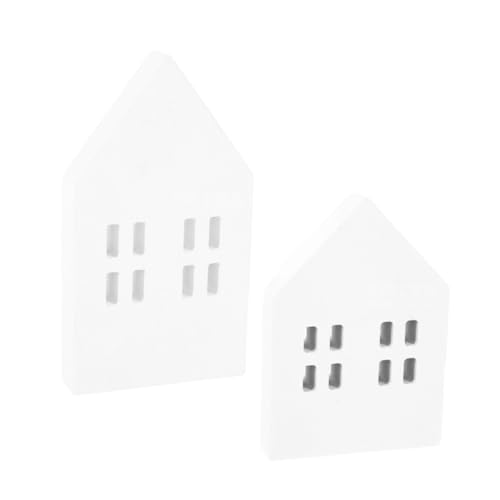 DECHOUS Decorative Mini Houses for Christmas DIY Desktop Artificial House Slice Decor