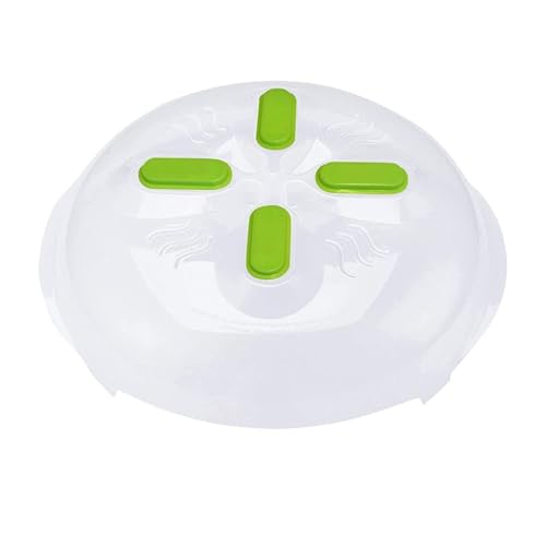 Image of HOVER COVER Magnetic Microwave Cover for Food | Clear Microwave Splatter Cover | Microwave Plate Cover with Steam Vents | Food Grade Dish Cover | BPA-Free | Dishwasher Safe | Green