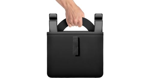 Image of Twelve South Curve Flex | Ergonomic Height & Angle Adjustable Aluminum Laptop /MacBook Stand /Riser, fits 10 inch-17 inch, Folds Flat for Portability -Travel Pouch Included, Matte Black