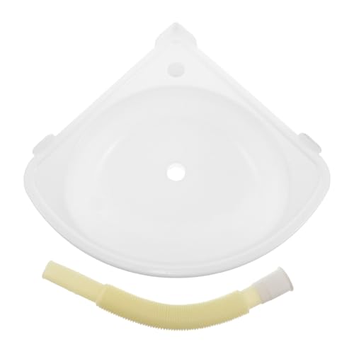 DIYEAH Lavabo de pared flotante triangular de esquina de 15,33 x 12,97 pulgadas, con orificio para grifo para baño.