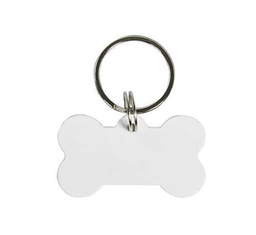 10 Pieces White Blank Polymer Craft Bone Dog Tag Key Chain Sublimation Dye Heat Thermal Transfer 1" X 0.5" (2.5 X 1 X 0,2 Cm) #TOP1